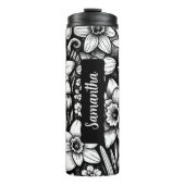 Gepersonaliseerde Maart Geboorte Bloem Daffodil 16 Thermosbeker (Voorkant)