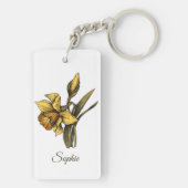 Gepersonaliseerde maart Geboorte Bloem Daffodil Sl Sleutelhanger (achterkant)