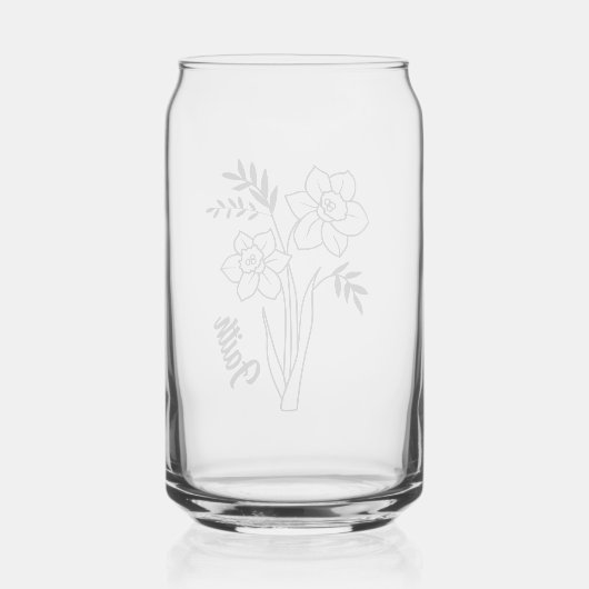 Gepersonaliseerde maart Geboorte Maand Bloem Daffo Blikvorm Glas (Achterkant)