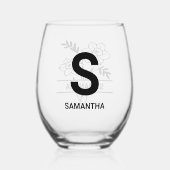 Gepersonaliseerde maart Geboorte Maand Bloem Moede Wijnglas Zonder Voet (Achterkant)