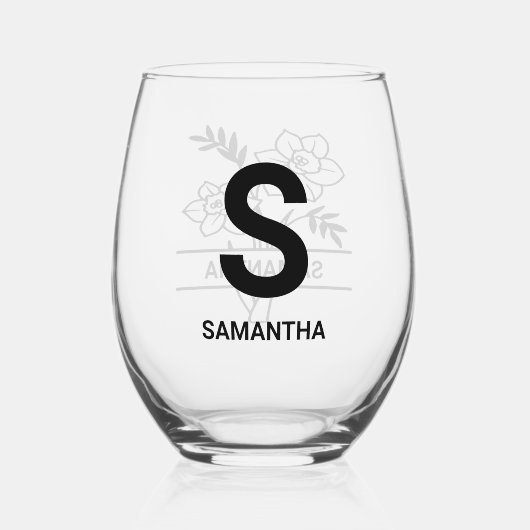 Gepersonaliseerde maart Geboorte Maand Bloem Moede Wijnglas Zonder Voet (Achterkant)