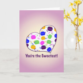 Gepersonaliseerde Macaron Confetti hart Valentijn Kaart