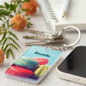 Gepersonaliseerde Macarons Cookies Sleutelhanger L (Voorkant Rechts)