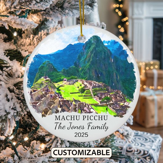 Gepersonaliseerde Machu Picchu, Peru Gift Keramisch Ornament