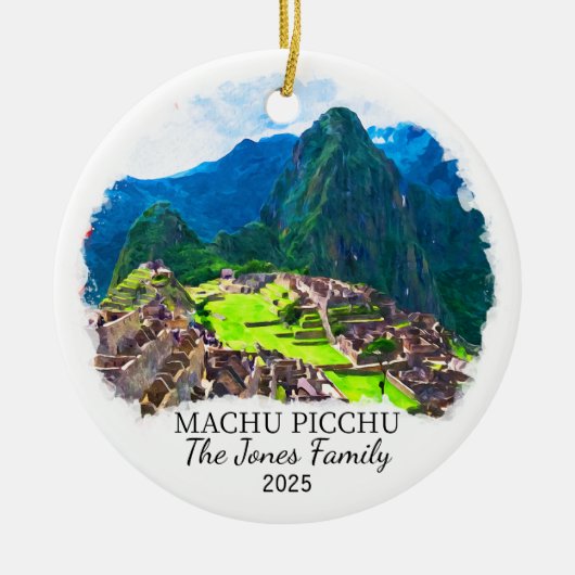 Gepersonaliseerde Machu Picchu, Peru Gift Keramisch Ornament (Voorkant)