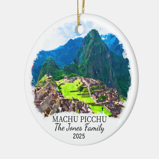 Gepersonaliseerde Machu Picchu, Peru Gift Keramisch Ornament (Links)
