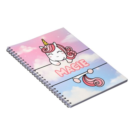 Gepersonaliseerde Macie Unicorn Girlie Notitieboek (Rechterzijde)