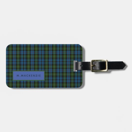 Gepersonaliseerde MacKenzie Tartan Mannen Bagage Bagagelabel (Voorkant horizontaal)