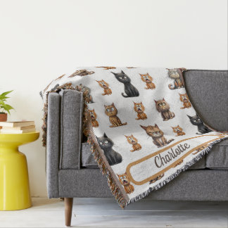Gepersonaliseerde Mad Funny Cats Deken