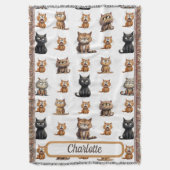 Gepersonaliseerde Mad Funny Cats Deken (Voorkant Verticaal)
