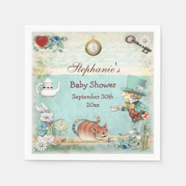 Gepersonaliseerde Mad Hatter Baby shower Servetten