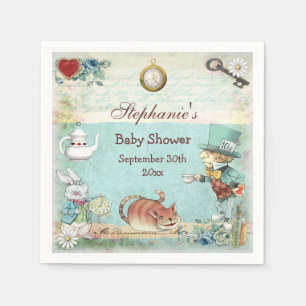 Gepersonaliseerde Mad Hatter Baby shower Servetten