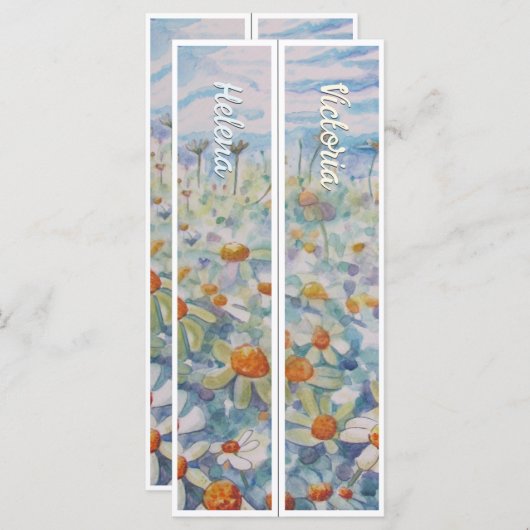 Gepersonaliseerde madeliefjes met naam twee Bladwi (Voorkant / Achterkant)