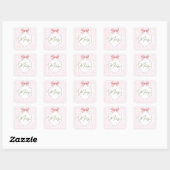 Gepersonaliseerde Madeline Baby Girl Nursery BowGi Vierkante Sticker (Vel)