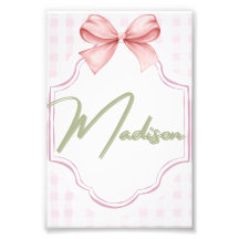 Gepersonaliseerde Madison Baby Girl Nursery Bow &