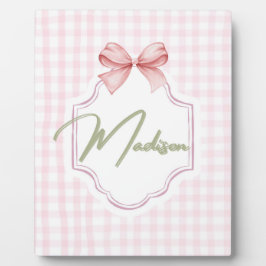 Gepersonaliseerde Madison Baby Girl Nursery Bow &  Fotoplaat
