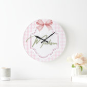 Gepersonaliseerde Madison Baby Girl Nursery Bow &  Grote Klok (Huis)