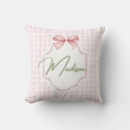 Gepersonaliseerde Madison Baby Girl Nursery Bow &  Kussen