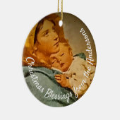 Gepersonaliseerde Madonna en Child Keepomwille Keramisch Ornament (Rechts)