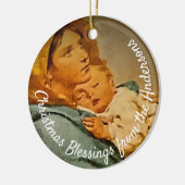 Gepersonaliseerde Madonna en Child Keepomwille Keramisch Ornament (Links)