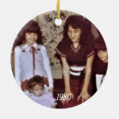 Gepersonaliseerde Madonna en Child Keepomwille Keramisch Ornament (Achterkant)