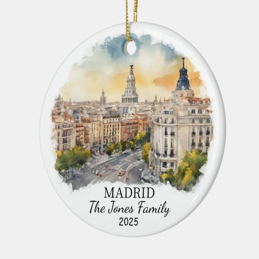 Gepersonaliseerde Madrid Ornament, Spanje Gift Keramisch Ornament (Links)