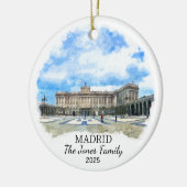 Gepersonaliseerde Madrid Ornament, Spanje Gift Keramisch Ornament (Links)
