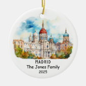 Gepersonaliseerde Madrid Ornament, Spanje Keramisch Ornament (Voorkant)