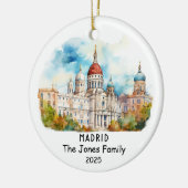 Gepersonaliseerde Madrid Ornament, Spanje Keramisch Ornament (Links)