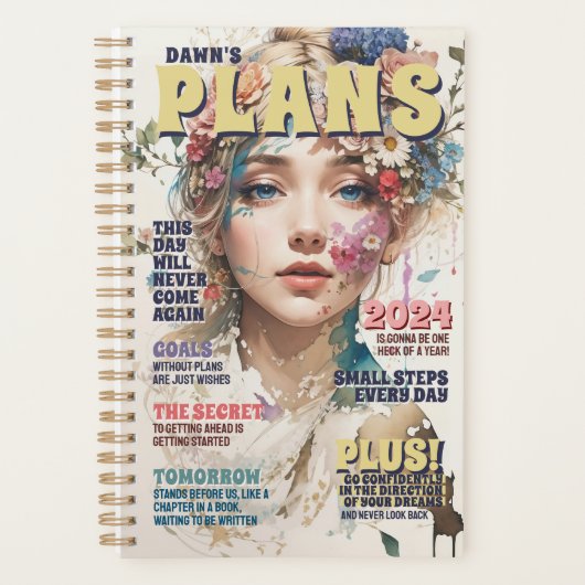 Gepersonaliseerde Magazine Hoesje Doelen Citaten Planner (Voorkant)