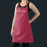 Gepersonaliseerde magenta aangepaste naam tekst mi schort<br><div class="desc">Gepersonaliseerde aangepaste naam tekst monogram effen effen kleur minimalistisch modern viva magenta roze en witte keuken Schort. Pas,  personaliseer met naam,  citaat,  uitdrukking,  of tekst. Zeer geschikt voor koks,  koks,  aardewerk,  keramiek,  ambachten,  werk,  keuken,  bakken,  bbq,  grill,  en ook bedrijven en winkels,  enz</div>