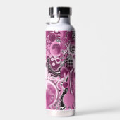 Gepersonaliseerde Magenta Fluid Art Waterfles (Rechts)