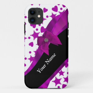 gepersonaliseerde magenta girly patroon Case-Mate iPhone case
