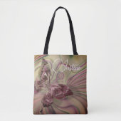 Gepersonaliseerde magenta grillige vlinder tote bag (Voorkant)