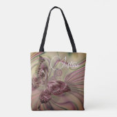 Gepersonaliseerde magenta grillige vlinder tote bag (Achterkant)