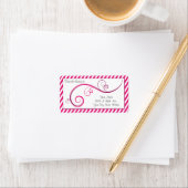 Gepersonaliseerde Magenta Swirl Bookplate Etiket (Insitu)