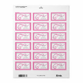 Gepersonaliseerde Magenta Swirl Bookplate Etiket (Full Sheet)