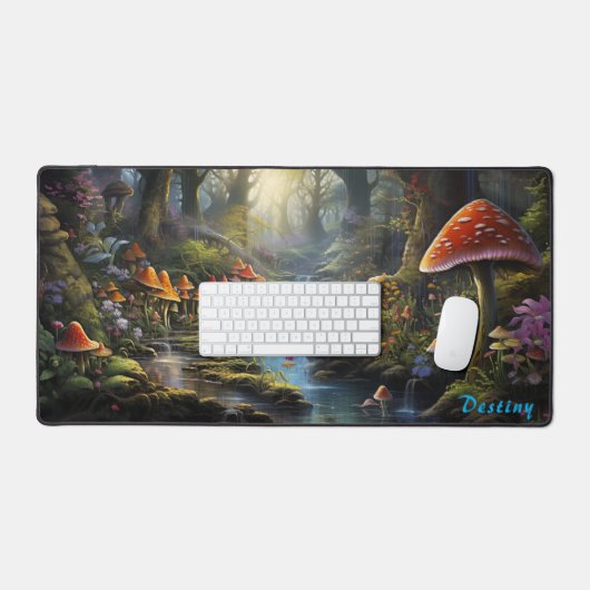 Gepersonaliseerde Magic Mushroom Forest Desk Mat (Keyboard & Muis)