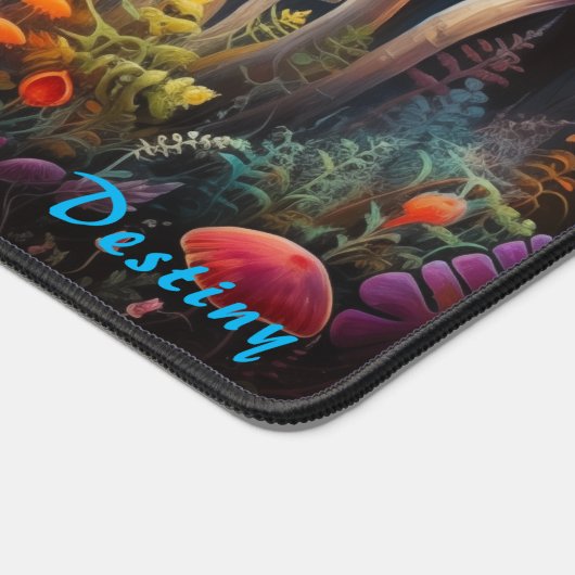 Gepersonaliseerde Magic Mushroom Forest Desk Mat (Hoek)