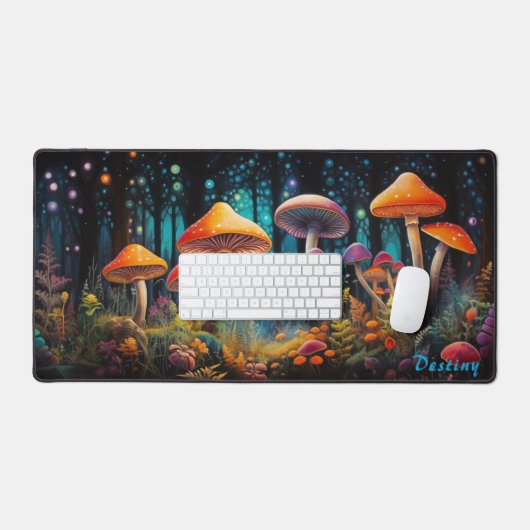 Gepersonaliseerde Magic Mushroom Forest Desk Mat (Keyboard & Muis)