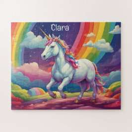 Gepersonaliseerde magische eenhoorn en regenboog legpuzzel