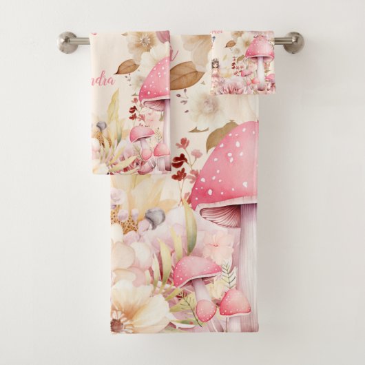 Gepersonaliseerde magische fee bloementuin Pixie Bad Handdoek (Insitu)