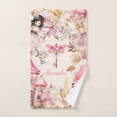 Gepersonaliseerde magische fee bloementuin Pixie Bad Handdoek (Handdoek)