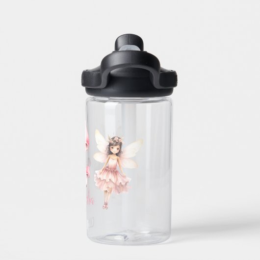 Gepersonaliseerde magische fee bloementuin Pixie Waterfles (Achterkant)