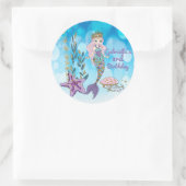 Gepersonaliseerde magische glitter zeemeermin Stic Ronde Sticker (Tas)