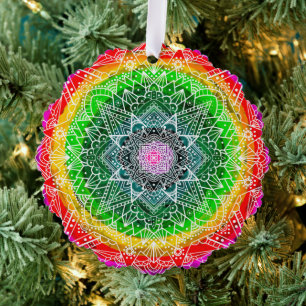 Gepersonaliseerde Magische Kerstmis Mandala Ornament Kaart