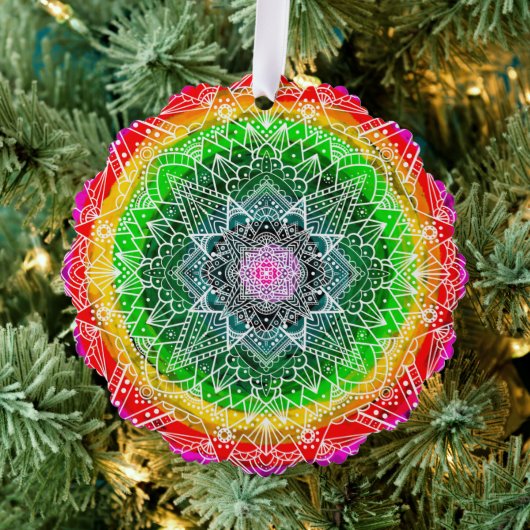 Gepersonaliseerde Magische Kerstmis Mandala Ornament Kaart (Insitu (Drie))