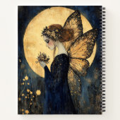 Gepersonaliseerde magische nachtfee met gouden maa notitieboek (Achterkant)