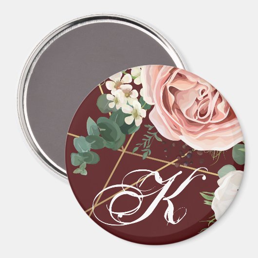 Gepersonaliseerde magneet geometrische tuin Roos (Voorkant / Achterkant)