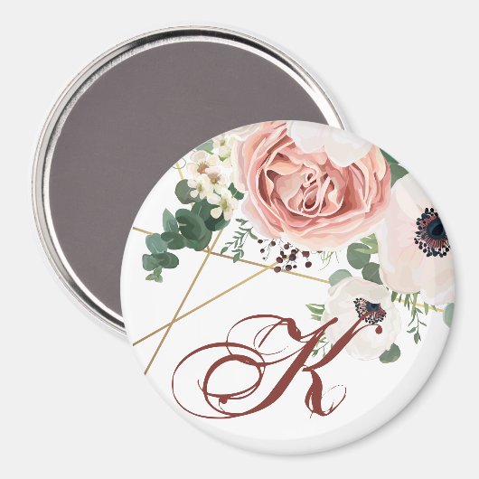 Gepersonaliseerde Magneet Geometrische Tuin Roos A (Voorkant / Achterkant)